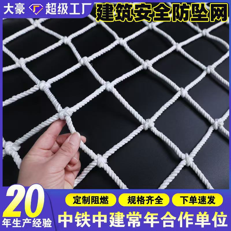 工地建筑平网坠落隔离钢结构防护网货柜高空防坠网脚手架防护兜网