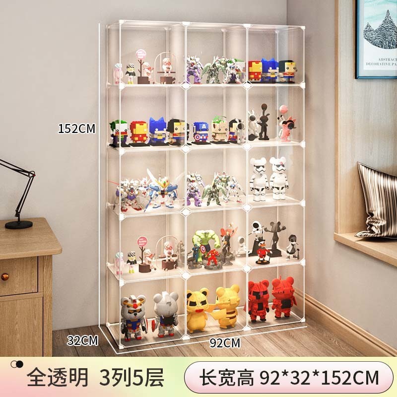 手办展示柜乐高积木透明收纳盒家用仿亚克力玩具防尘模型陈列架|undefined