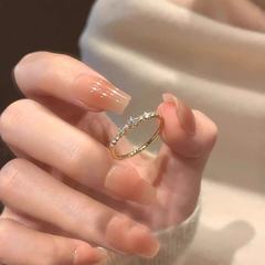 S925通体纯银极细款细闪戒指女叠戴食指戒不掉色精致指环