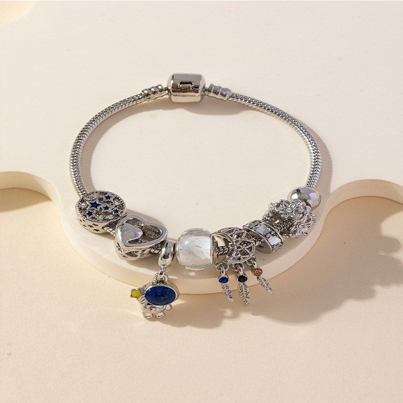 Panjia pulsera Dora DIY cuentas pop transfronterizo Angel Wing astronauta colgante amor pulsera de cuentas de cristal image 5