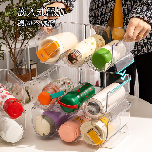 Water Cup Storage Rack Multi-layer Transparent Desktop Creative Stackable Cup Holder Dustproof Home Use for Insulated Cups Display Stand