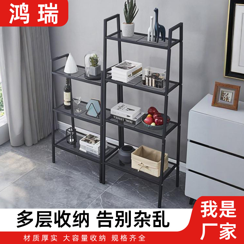 Estantería de hierro de varias capas, estante de almacenamiento de pie para dormitorio, oficina, sala de estar, estante de almacenamiento para balcón, estante de almacenamiento multifuncional