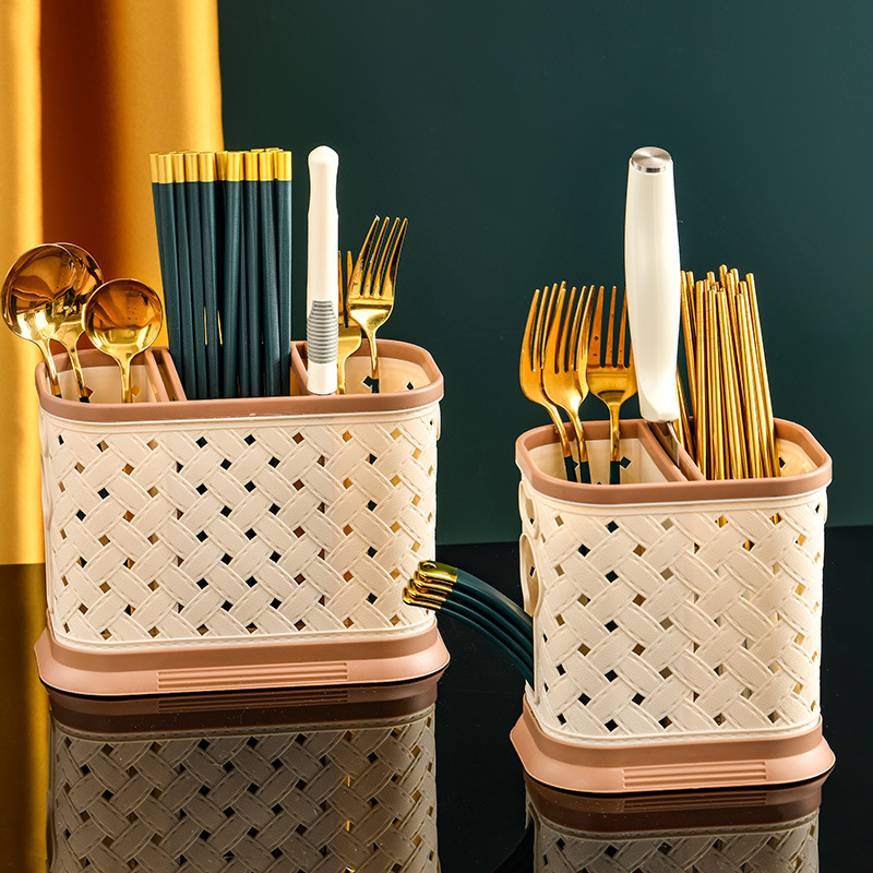 Hogar palillos titular palillos de plástico jaula cuchara Cuchillo y Tenedor caja de almacenamiento de drenaje de almacenamiento palillos de la cocina cesta caja de almacenamiento