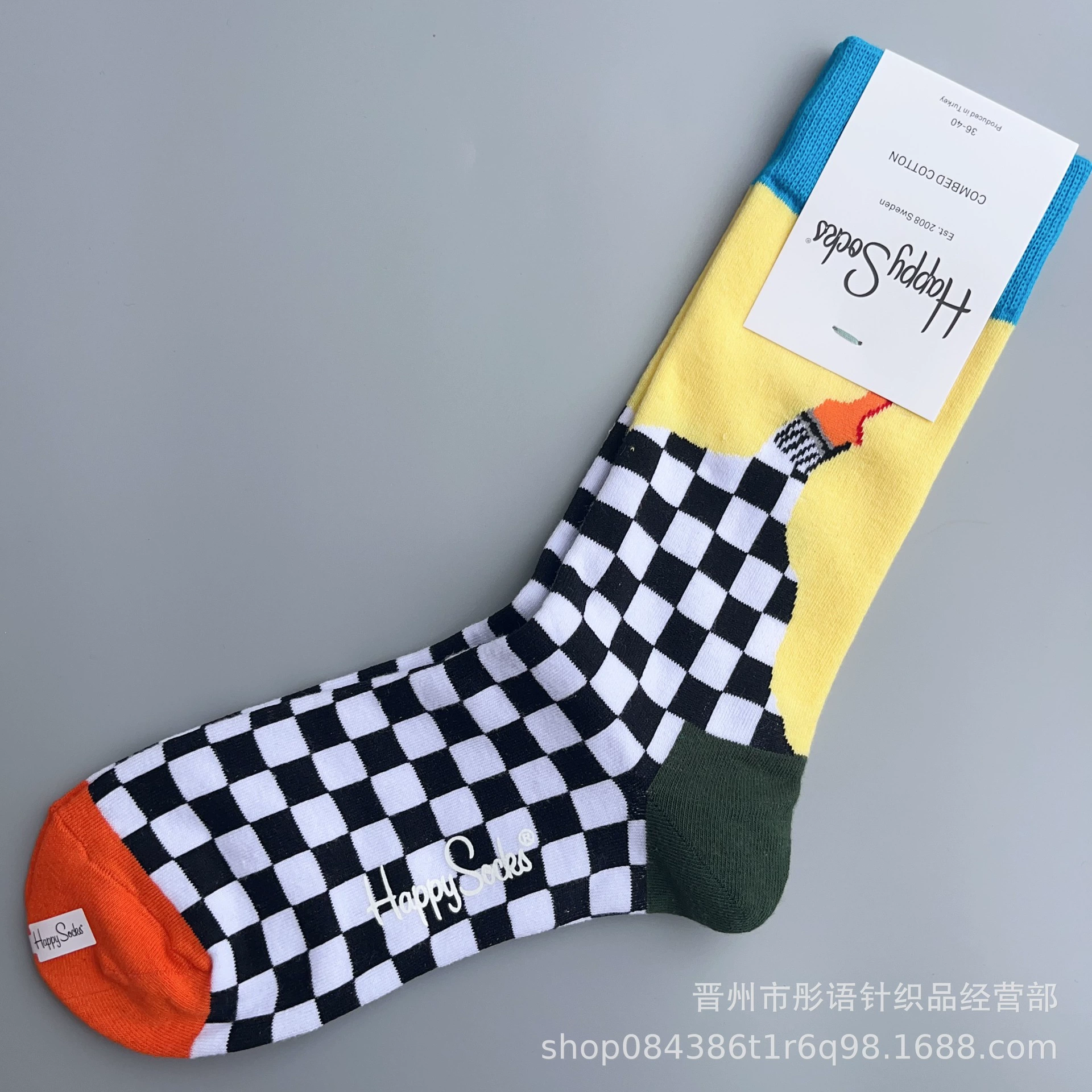 Чулки Happysocks женские скандинавские модные хлопковые гольфы средней высоты женские классические универсальные четыре сезона с животными