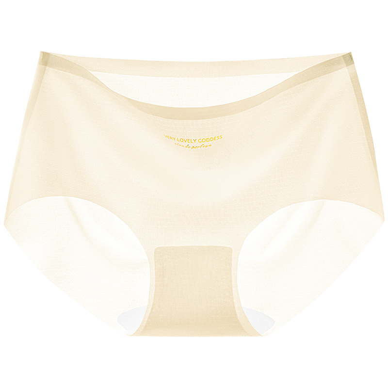 Ropa interior de verano para mujer, sensación fresca, seda de hielo, sin costuras, transpirable y cómoda, ropa interior sencilla de cintura media y alta, diosa femenina refrescante image 9