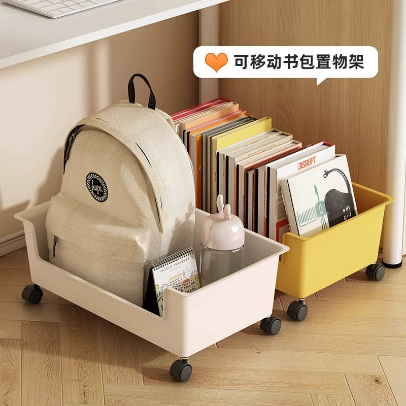 Стеллаж для хранения школьной сумки, студенческий стол, мобильная книжная полка, рабочая станция, тележка на роликах, офисный настольный ящик для хранения книг
