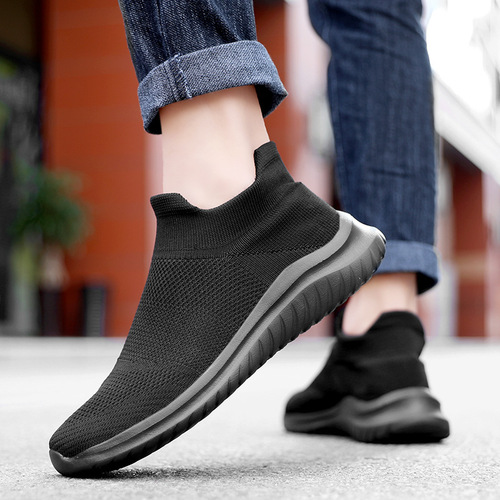Men's Sporty Casual Padded Socks Shoes 35-45 Size Trendy Plus Size Couple Lazy Knit Shoes