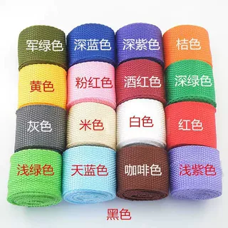 源头现货丙纶平纹黑尺寸1.0-10cm彩色织带宠物箱包辅料带pp带批发