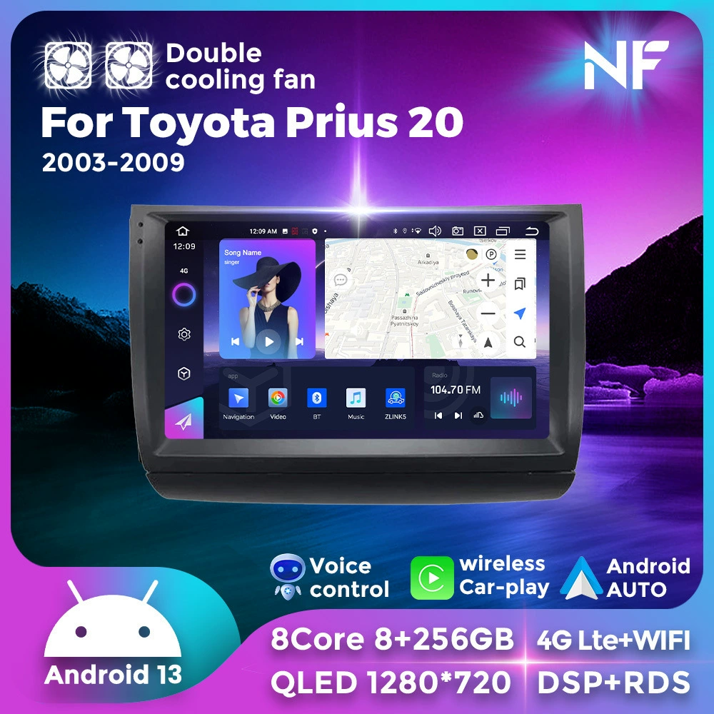 Подходит для Toyota Prius 20 2003–2009, 9-дюймовое Android-устройство автомобильной навигации для Toyota Prius