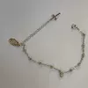 Браслет с крестом, серебряный SL0127
