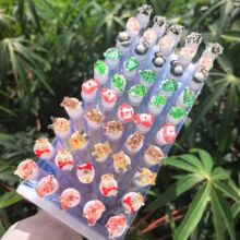 跨境卡通睫毛刷子圣诞节 试管瓶独立管睫毛刷 冰透闪睫毛刷带管筒