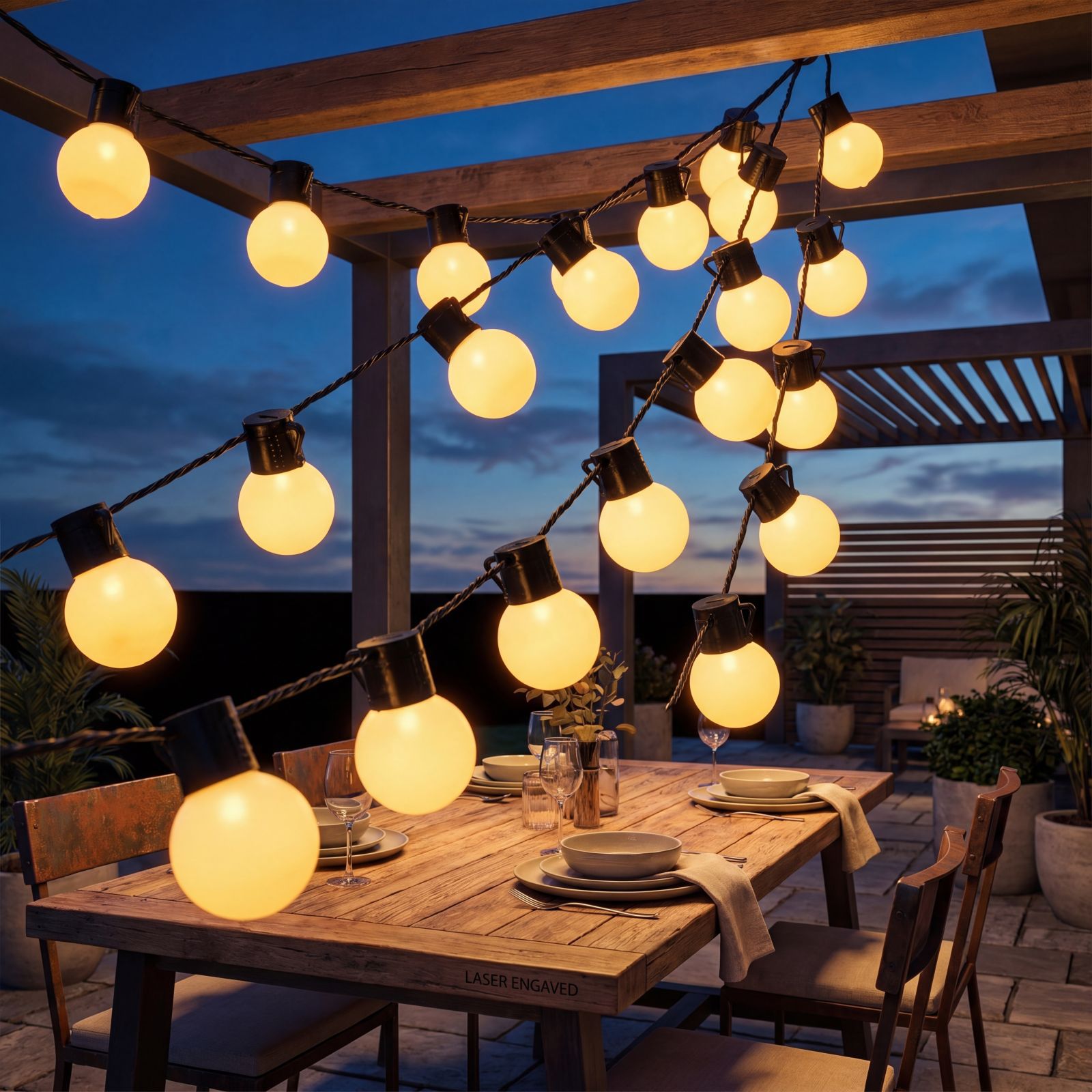 LED string string solar G50 bulb string exterior impermeable bola decoración lámpara camping skylight