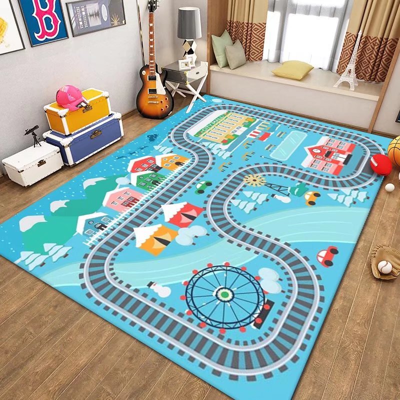 国境を越えた子供用カーペット、駐車場ゲーム、クライミングマット、交通道路フロアマット、早期教育幼稚園カーペット、代理販売可能|undefined