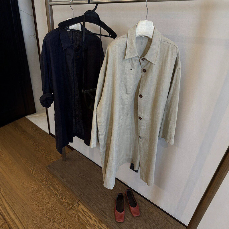 In-Stock Spring New Designer Early Spring Casual Fashion Linen Trench Coat for Women In-Stock Spring New Designer Early Spring Casual Fashion Linen Trench Coat for Women