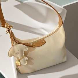 温柔月光托特包包女式2025新款休闲简约手提包单肩包拼色腋下包20