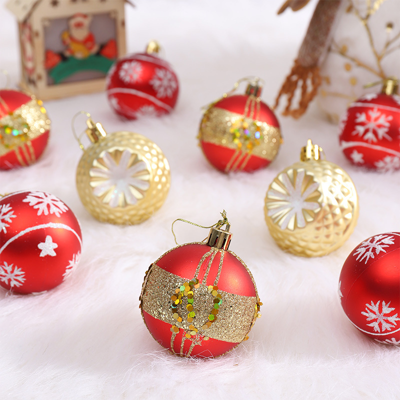 Transfronterizos Amazon Navidad Bolas de luz escena caja de decoración Bolas de galvanoplastia pintadas Bolas de regalo Navidad Decoraciones colgantes