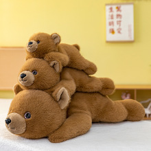 新款趴趴小熊玩偶睡觉抱枕棕熊卡通毛绒玩偶公仔书桌治愈桌伴玩偶