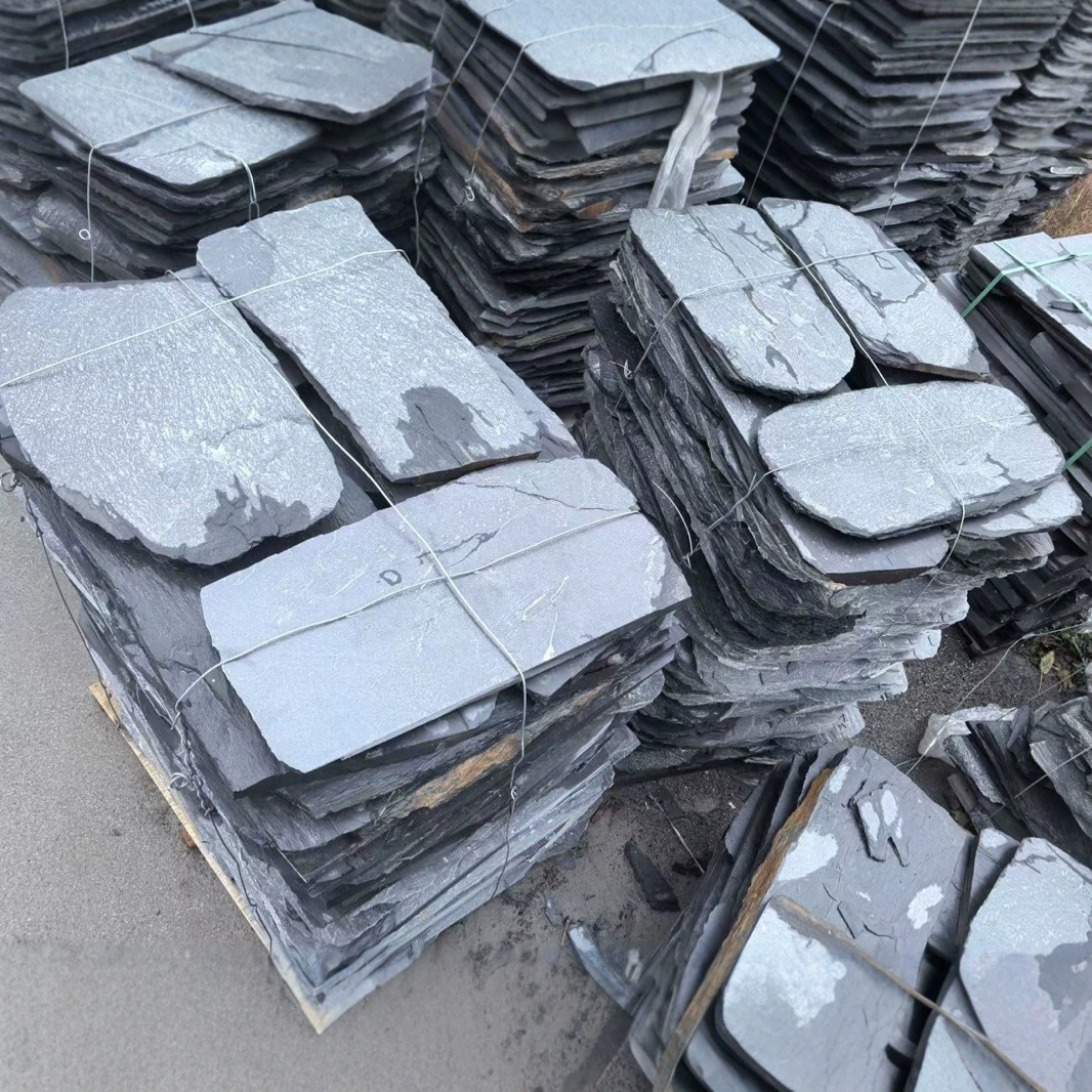 Садовые плитки для газона, асимметричные круглые плитки для двора, натуральные сланцевые дорожные камни для сада.