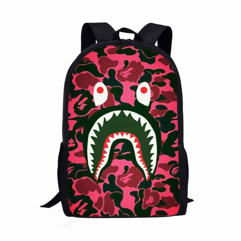 Estudiante de la escuela primaria mochila camuflaje tiburón logotipo imprimible de gran capacidad Mochila para niños mochila de dibujos animados transfronteriza entrega