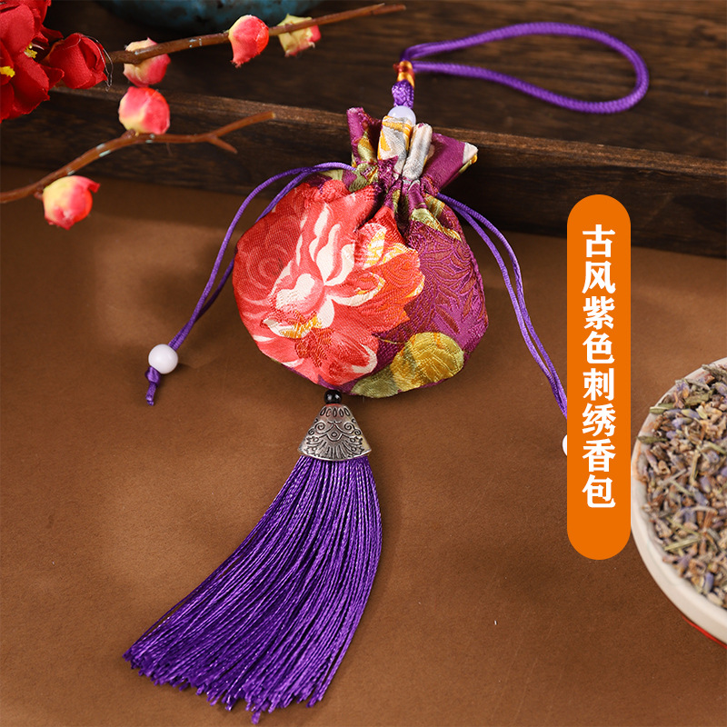 Dragon Boat Festival Bolsita Bolsita Estilo antiguo Bolsita repelente de mosquitos Bolso Bolsa vacía Bolsa de incienso Colgante de coche Colgante de coche