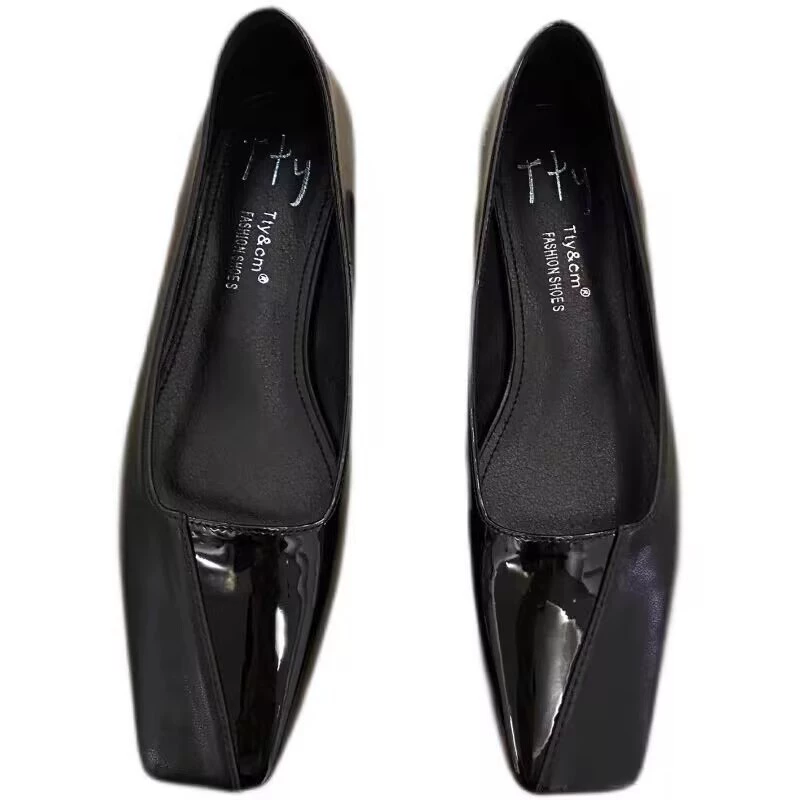 Doudou туфли на низком каблуке женская весна и осень 2025 новая внешняя торговля европейская и американская ретро маленькая кожаная обувь оптом один педаль Мэри Джейн