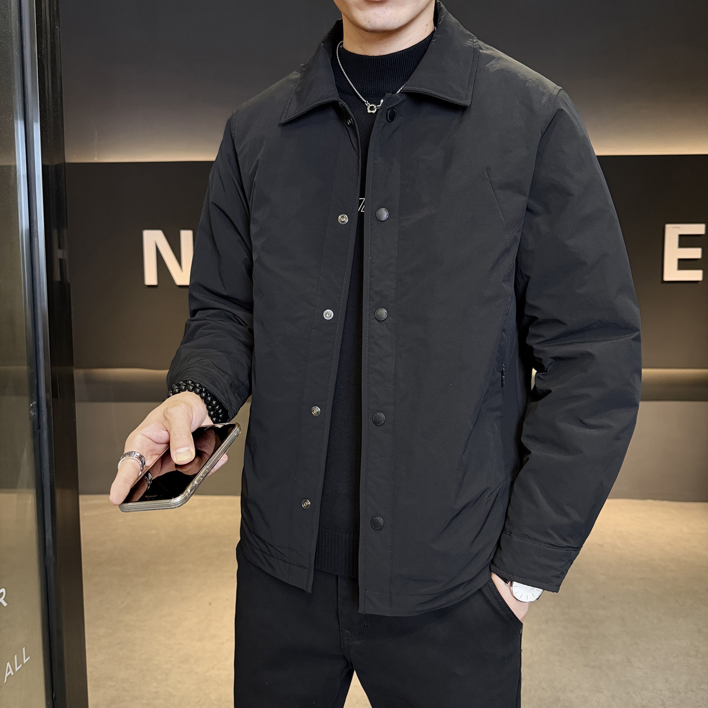 Men's winter trend short light and thin velvet down jacket for…