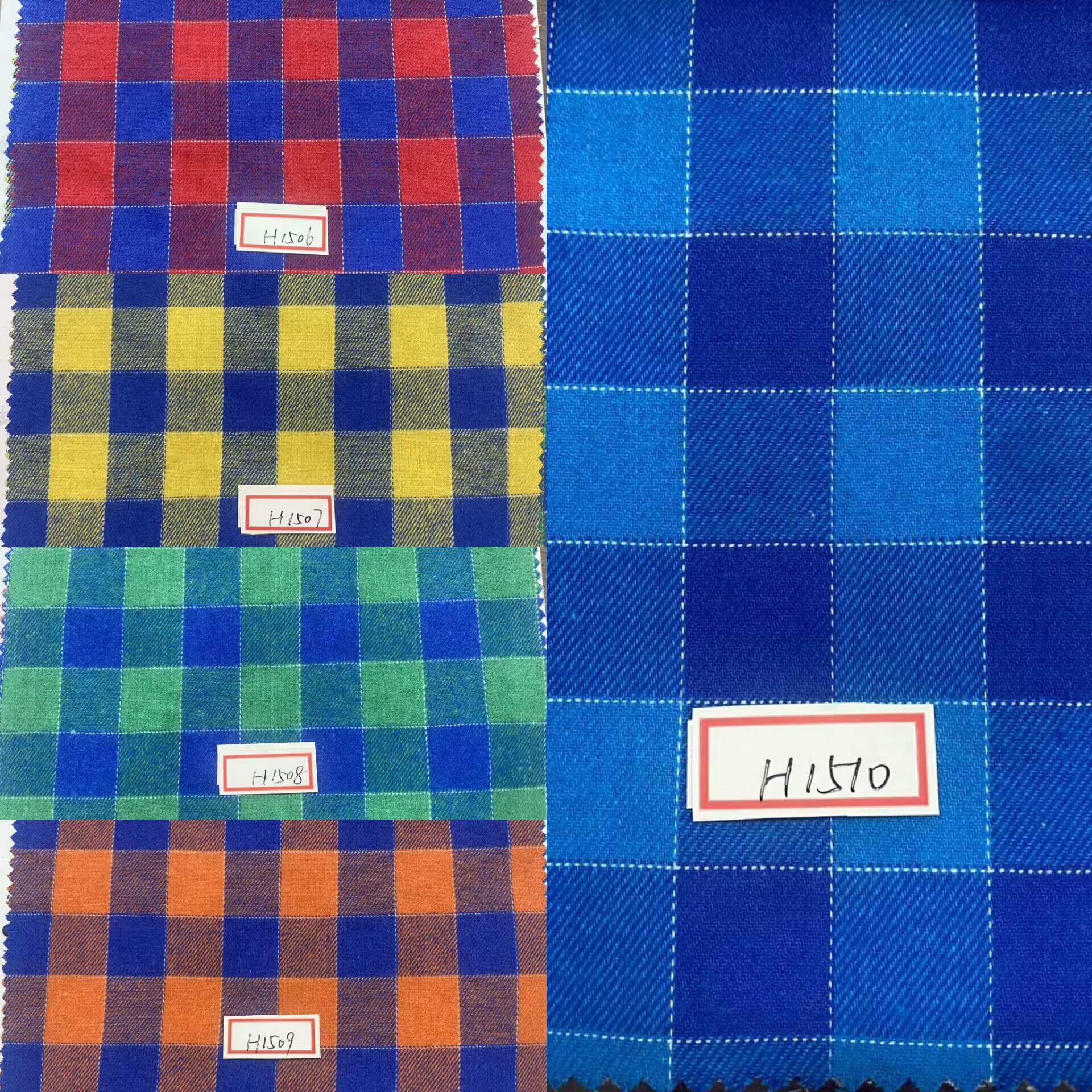 涤棉斜纹色织时尚格子磨毛衬衫裤子裙子梭织格子面料工厂直销现货