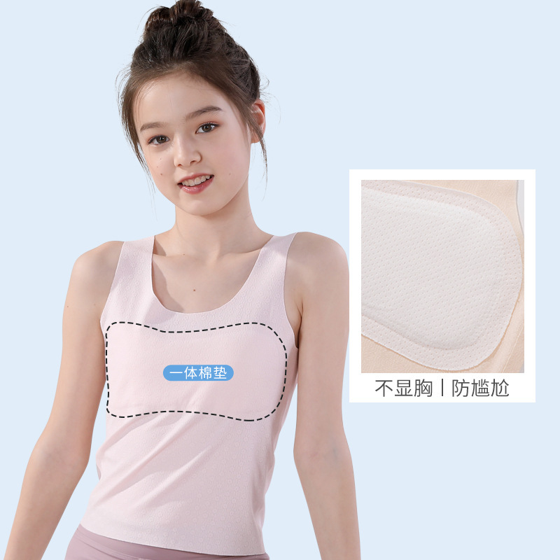 Chaleco para niñas, período de desarrollo, ropa interior anticonvexa para estudiantes de primaria, período de germinación para niñas, niños de 7 a 12 años, sujetador para niñas
