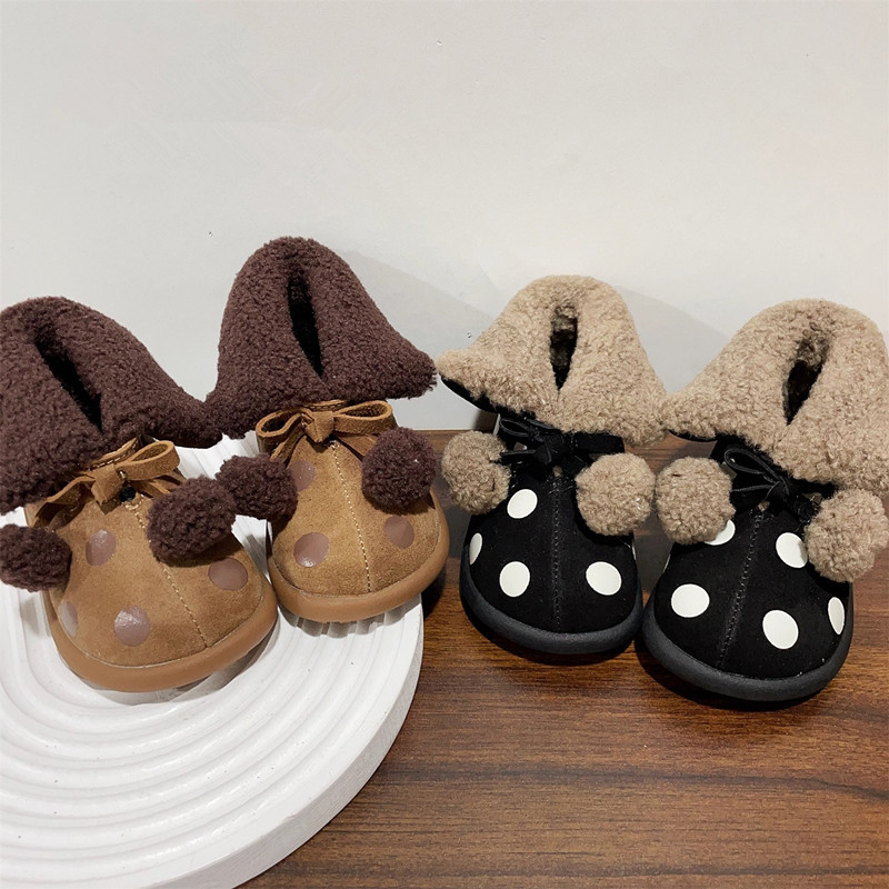 2025 winter new thickened children's plush cuffed snow boots for…