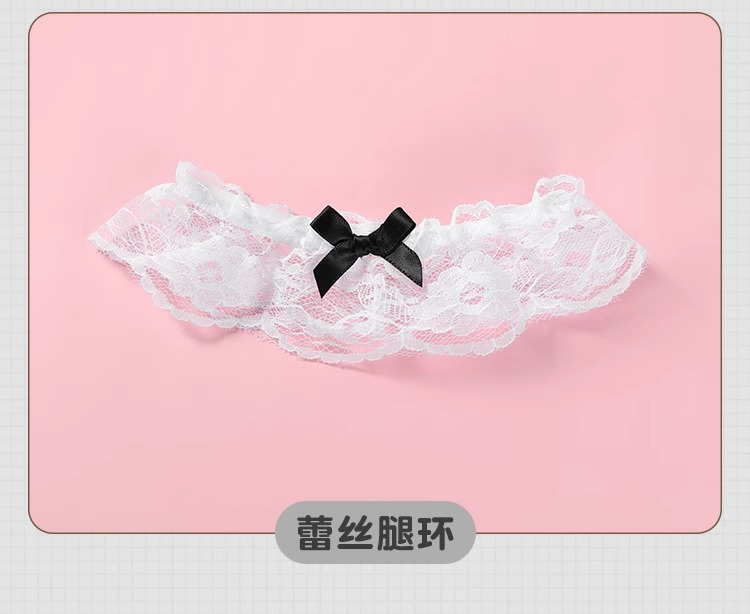 Maid Roleplay Costume Set with Headpiece, Choker, Thong and Wristbands — detail image 22