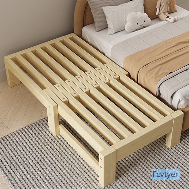 Solid Wood Retractable Bed, Pull-Out Bed, Small Apartment Living Room, Tatami Single Simple Sliding Bed, Dual-Purpose Folding Sofa Bed