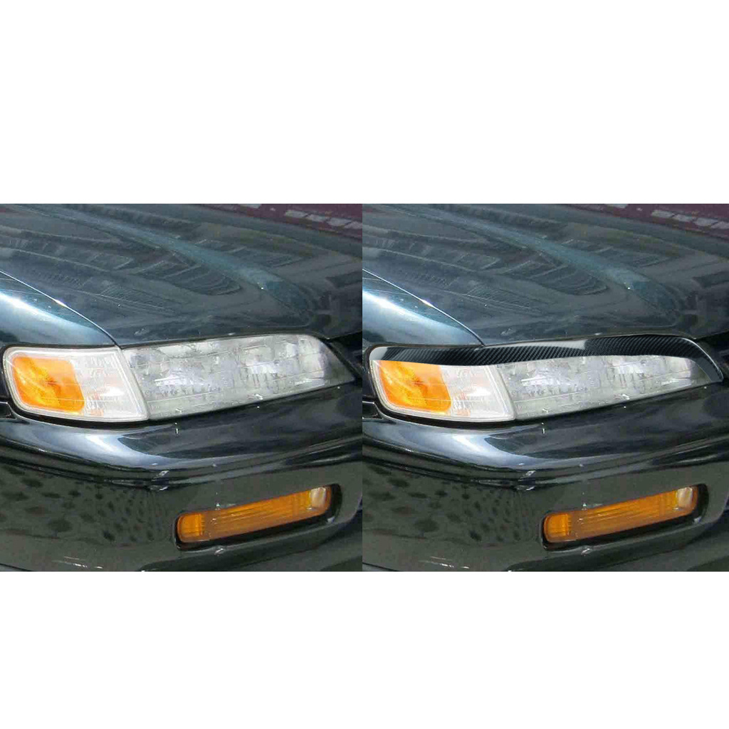 Carbon Fiber Headlight Eyebrow Trim For Honda Accord 1994-1997