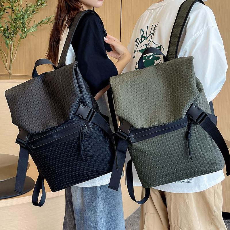 Mochila para hombres de alta capacidad de marca de moda, mochila de bicicleta de estilo, mochila de textura para estudiantes universitarios, mochila de computadora para viajes