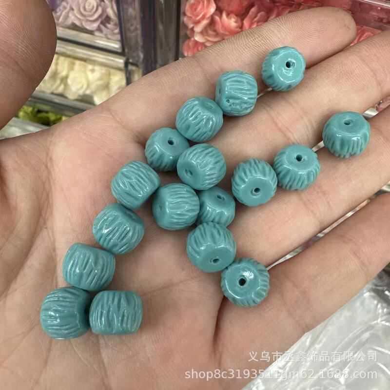 High-quality imitation magnesite and turquoise carved old-style beads, loose beads, top-waist beads, bracelet DIY separator beads accessories