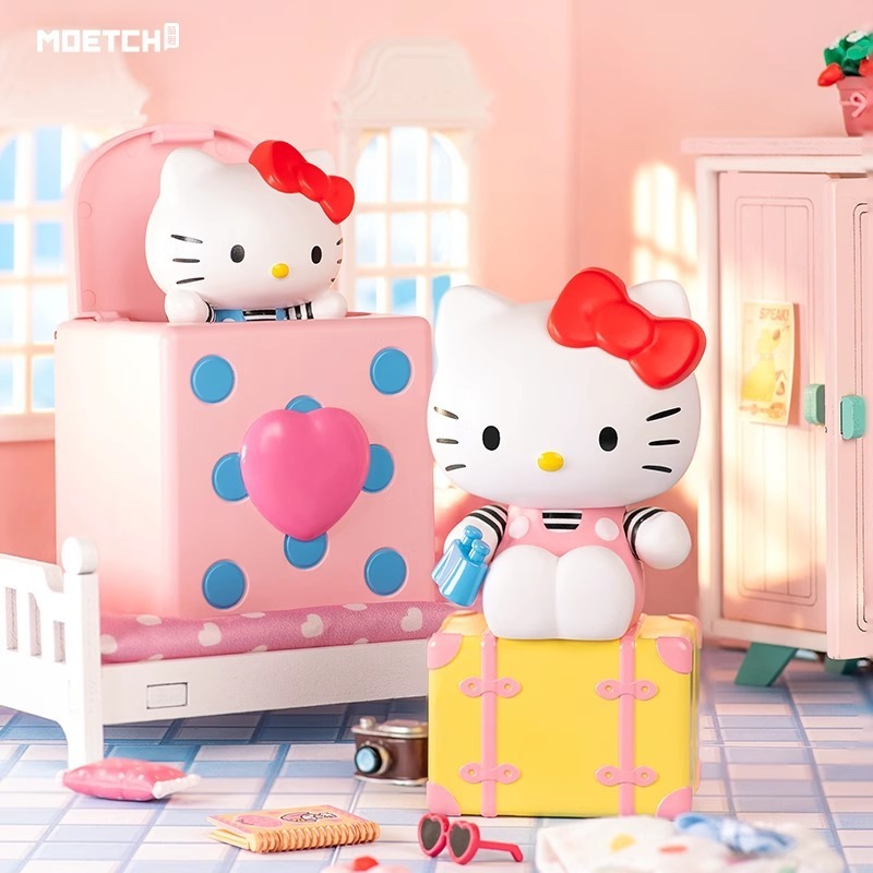 かわいいハローキティブラインドボックスかわいい信号ハローキティゼンマイ可動フィギュア周辺トレンディな装飾品ギフト|undefined