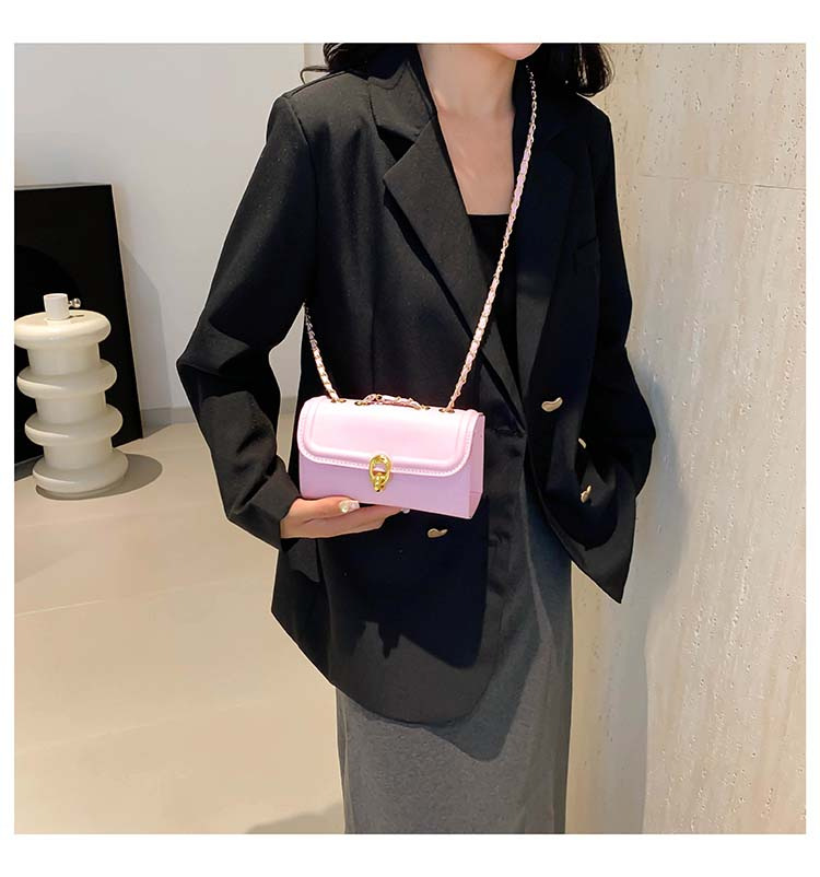 Cataramă cu lanț, ocazional, crossbody cu umăr, personalitate, culoare solidă, simplu 2024, frumos, pătrat mic, pentru femei_voghion.com