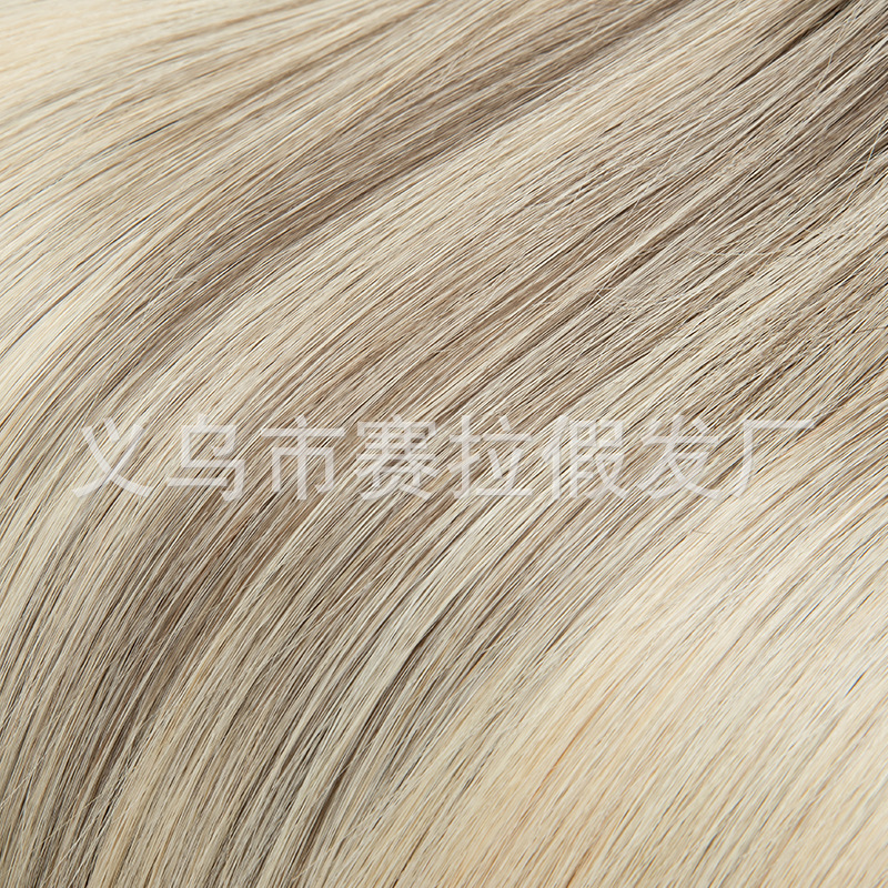 Amazonクロスボーダー貿易ハンドフック気質ロングストレートヘア軽くてシームレスなロングヘア染めグラデーションブラウンスイスネット|undefined