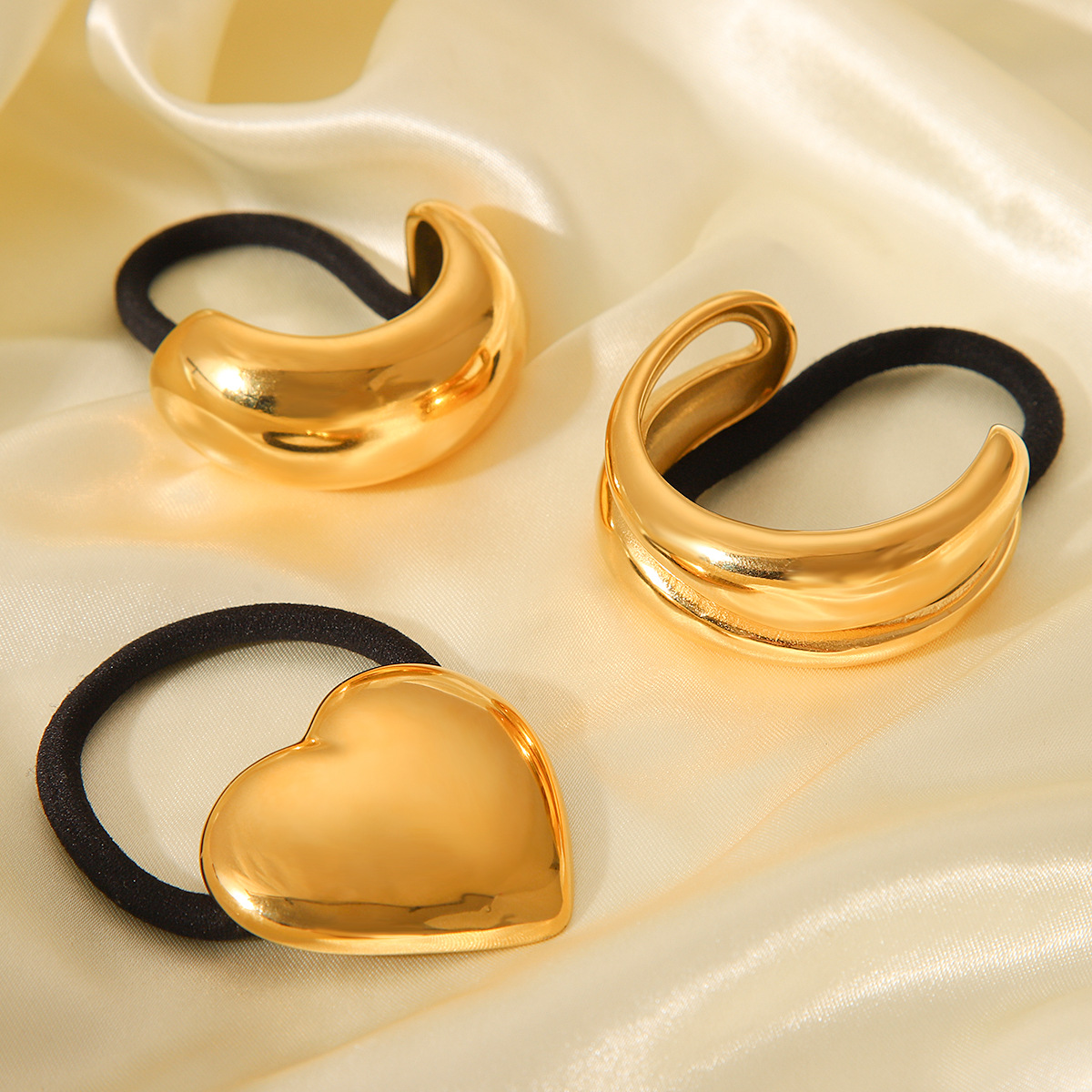16g Weight Hair Tie Hair Accessories Type 1 Piece Quantity Holiday, Daily, Selfie Occasion Metal Material Heart Shape Pattern 2025 Spring and Summer, 2025 Autumn and Winter, All Seasons Season Women's Gender Plating Design Casual, Elegant, Lady Style Casual Elegant Lady Women's Heart Shape Metal Plating Hair Tie 2
