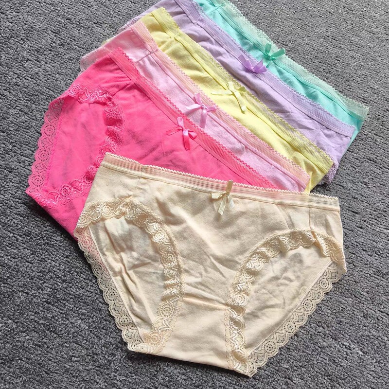 Original Single-Tail Cotton Women's Underwear for Girls and Students, Simple, Fashionable and Cute, Mid-Low Waist, Comfortable and Breathable Briefs