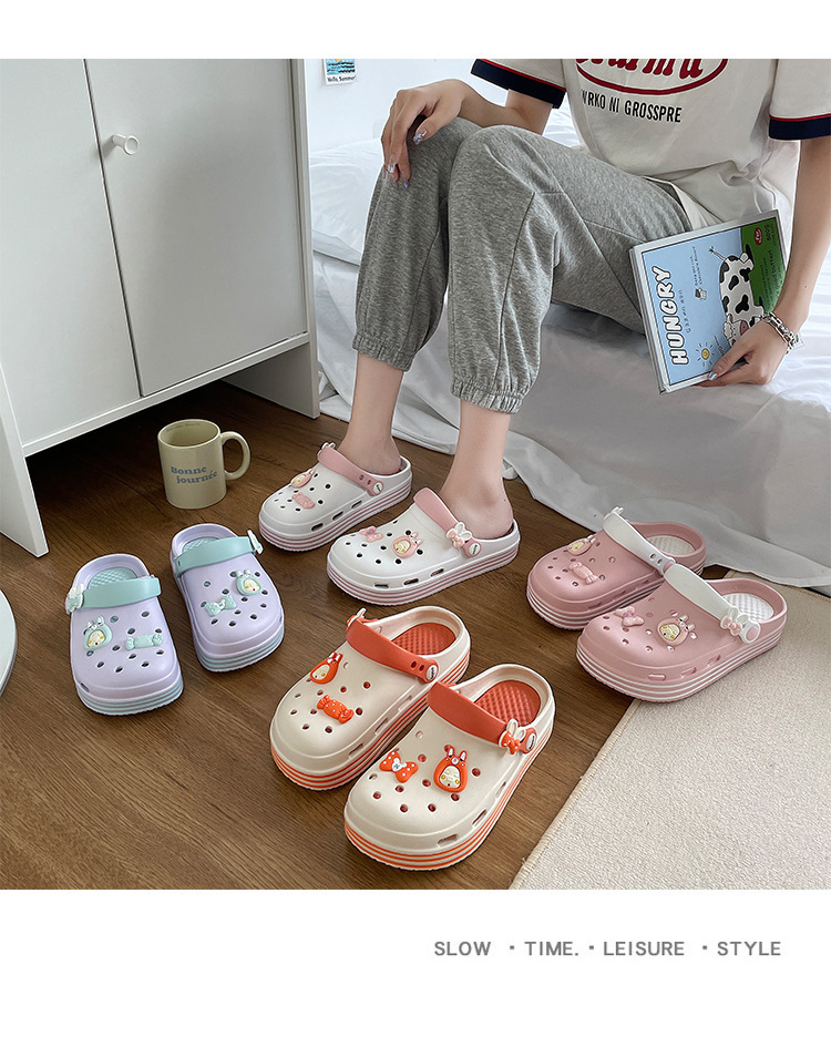 Sandali da donna Party Tessuto Cinturini regolabili in gomma Impermeabili_voghion.com