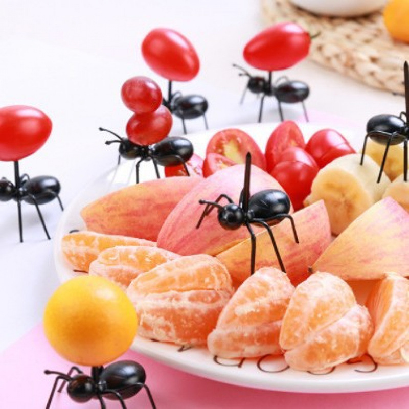 Japón hogar dibujos animados horquilla de fruta creativa para niños animales lindos horquilla de fruta de plástico set Bento stick