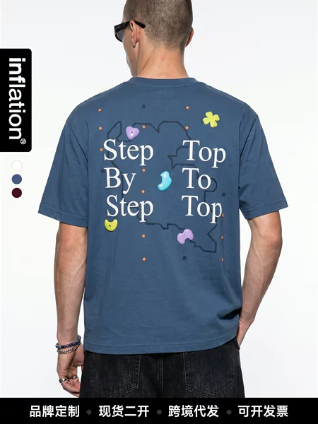 Jie Zhan Men's Clothing | Dopamine Rock Climbing T-Shirt 26 Summer New Street Fashion Brand Letter 3D Printed Short-Sleeve Top
