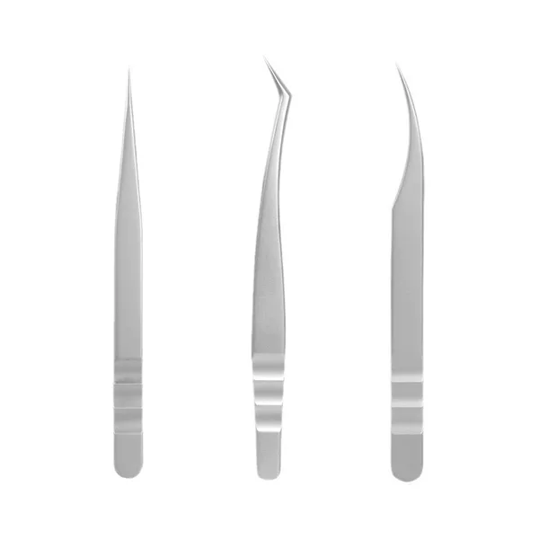 Cross-Border Stainless Steel False Eyelash Tweezers, False Eyelash Extension Tweezers, Dolphin Clip, High-Precision Tweezers, Gold Feather Clip