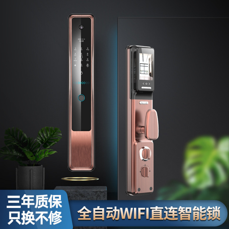 指纹锁防盗门全自动监控智能锁家用密码电子猫眼可视联网远程锁厂