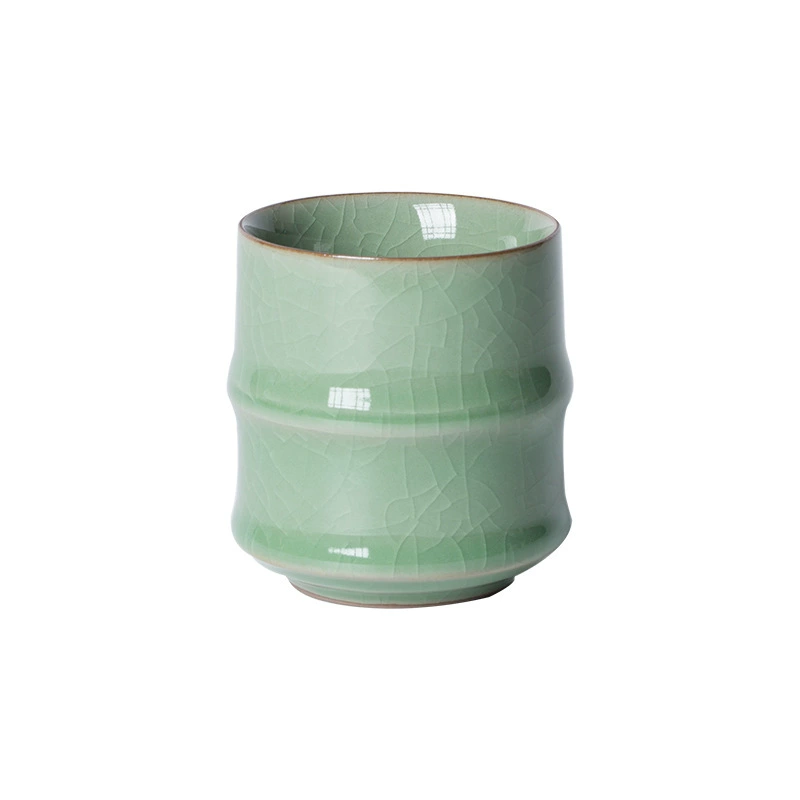 Кольцо Kongshan Xinyu Longquan Celadon Six-Color Bamboo Joint Ceramics, глазурь с ледяной трещиной, чайная кружка 140 мл в подарок