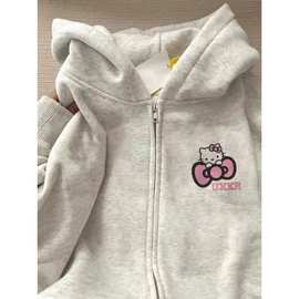 女童秋装连帽开衫卫衣女大童初中生秋冬美式加绒加厚拉链外套上衣