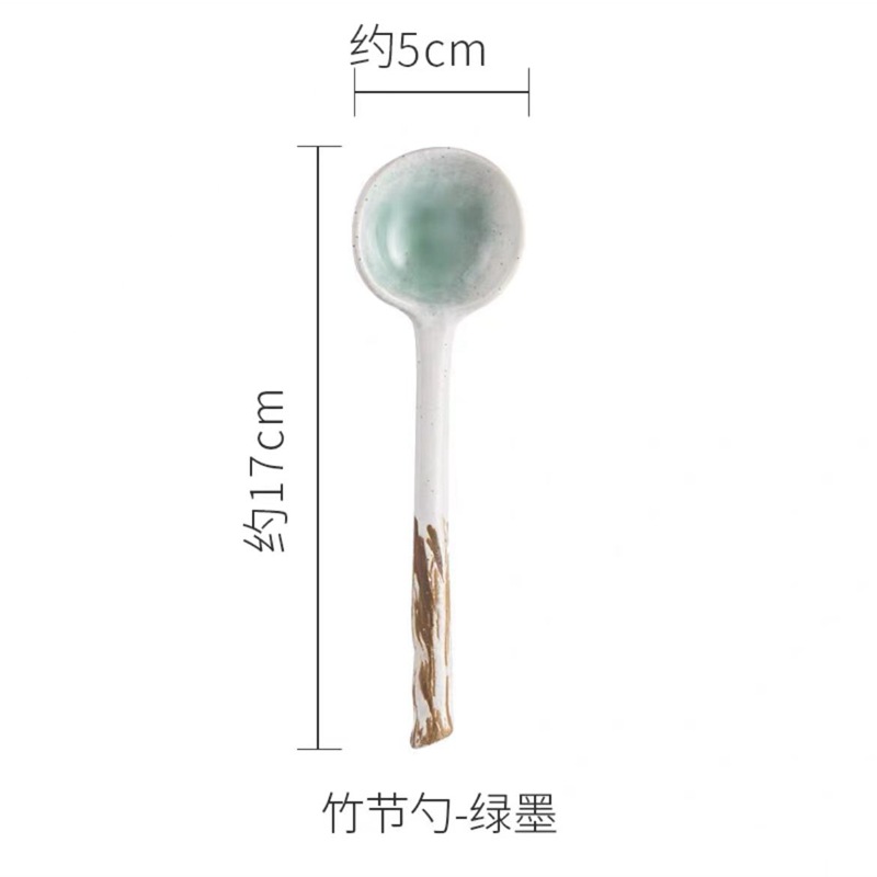 녹색 잉크 대나무 숟가락