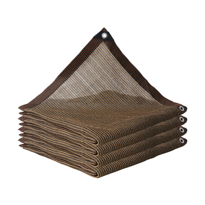 Red de sombreado solar marrón, red de protección solar y aislamiento térmico, red de sombreado de plantas, red de sombreado de enfriamiento de patio, sombra densa