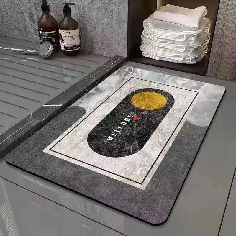 Alfombrilla de baño de tierra de diatomeas antideslizante para dropshipping transfronterizo Temu, alfombrilla de suelo para baño, alfombrilla de inodoro absorbente de agua de secado rápido, alfombrilla para puerta.