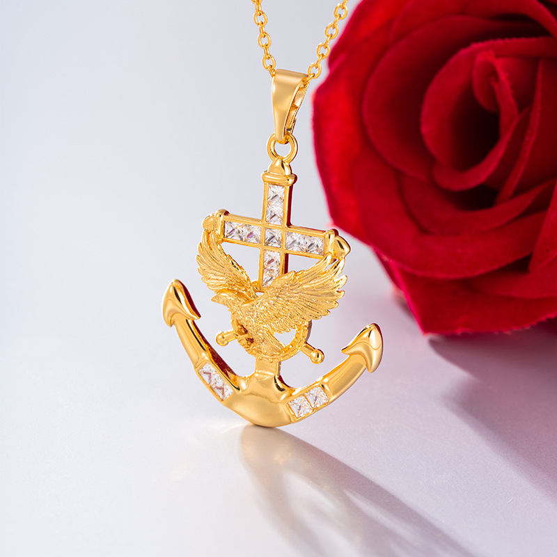 Xuping cruces de ancla de barco colgante de águila voladora de lujo ligero joyas artificiales personalidad de nicho de estilo para hombres y mujeres decoración